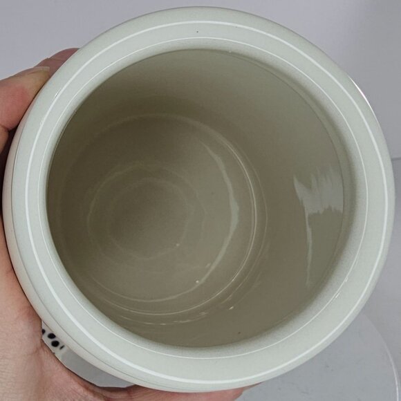 Thyme & Table Polka Dot Stoneware Jar With Lid Dishwasher Safe 5.5" Black & Whit - Picture 7 of 10